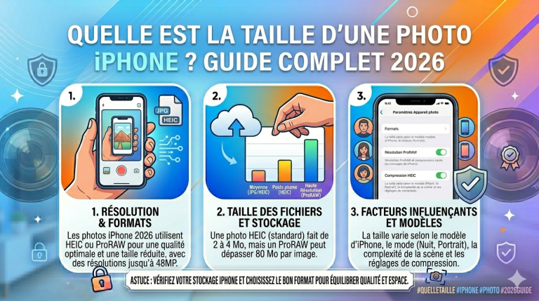 Quelle est la taille d'une photo iPhone ? Guide complet 2026